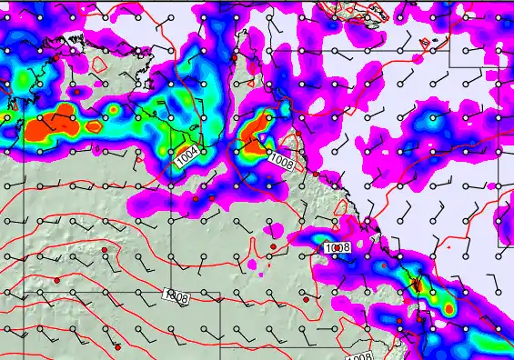 Queensland forecast chart for Tuesday, December 23rd, 2025 at 6:00 PM