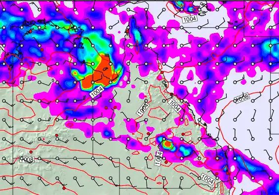 Queensland forecast chart for Wednesday, December 24th, 2025 at 6:00 AM