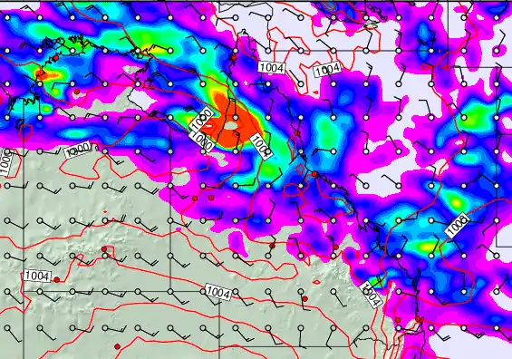 Queensland forecast chart for Friday, December 26th, 2025 at 6:00 AM