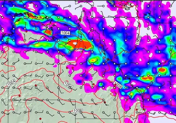 Queensland forecast chart for Friday, December 26th, 2025 at 12:00 PM