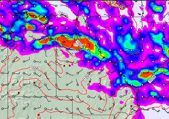 Queensland forecast chart for Friday, December 26th, 2025 at 6:00 PM