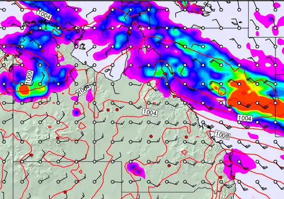 Queensland forecast chart for Monday, December 29th, 2025 at 6:00 AM