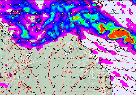 Queensland forecast chart for Tuesday, December 30th, 2025 at 6:00 AM