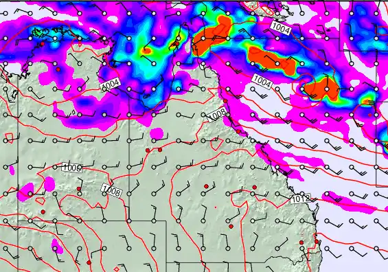 Queensland forecast chart for Wednesday, December 31st, 2025 at 12:00 AM