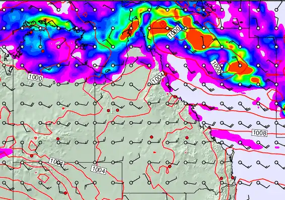 Queensland forecast chart for Wednesday, December 31st, 2025 at 6:00 AM