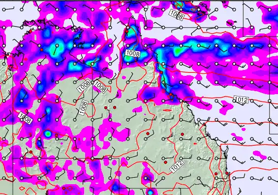 Queensland forecast chart for Friday, February 6th, 2026 at 6:00 AM