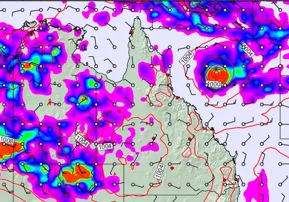 Queensland forecast chart for Wednesday, February 11th, 2026 at 6:00 PM