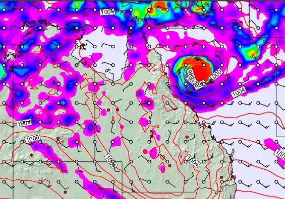 Queensland forecast chart for Friday, February 13th, 2026 at 6:00 AM