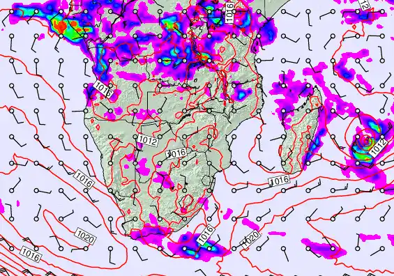 South Africa forecast chart for Thursday, November 21st, 2024 at 6:00 AM