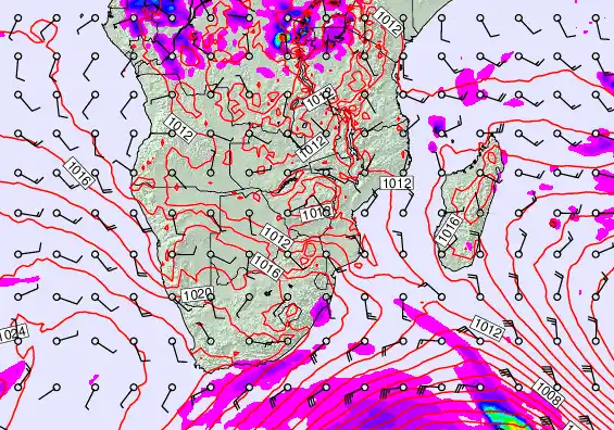 South Africa forecast chart for Wednesday, September 17th, 2025 at 12:00 AM