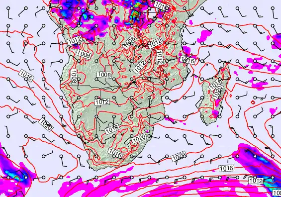 South Africa forecast chart for Wednesday, September 17th, 2025 at 6:00 PM