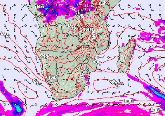 South Africa forecast chart for Thursday, September 18th, 2025 at 12:00 AM