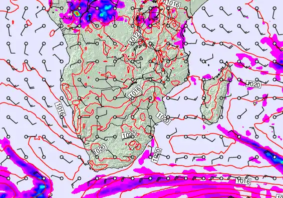South Africa forecast chart for Thursday, September 18th, 2025 at 6:00 AM