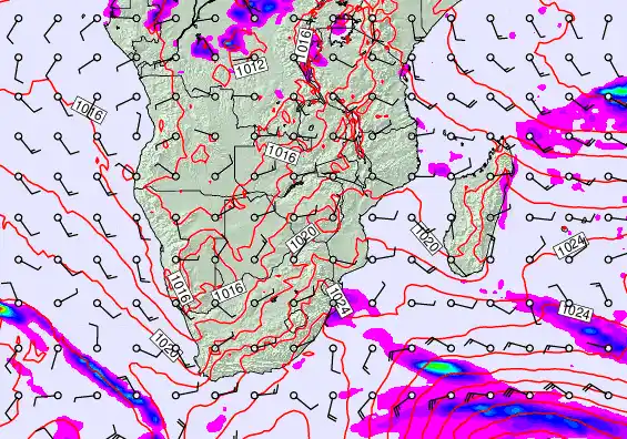 South Africa forecast chart for Friday, September 19th, 2025 at 6:00 AM