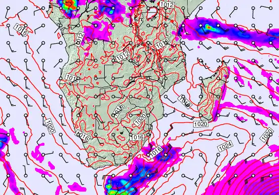 South Africa forecast chart for Sunday, September 21st, 2025 at 12:00 AM
