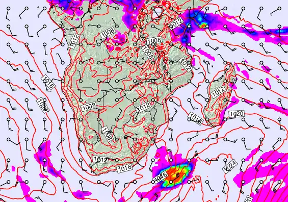 South Africa forecast chart for Sunday, September 21st, 2025 at 12:00 PM