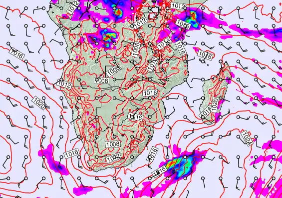South Africa forecast chart for Sunday, September 21st, 2025 at 6:00 PM