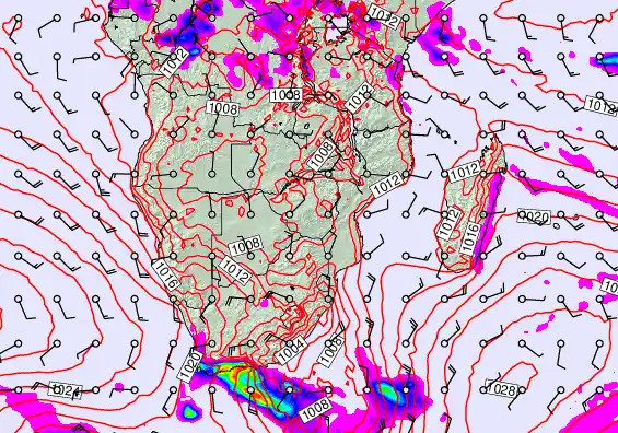 South Africa forecast chart for Monday, September 22nd, 2025 at 12:00 PM
