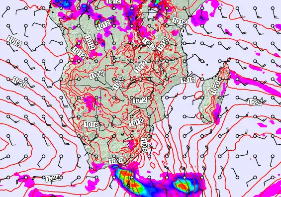 South Africa forecast chart for Monday, September 22nd, 2025 at 6:00 PM