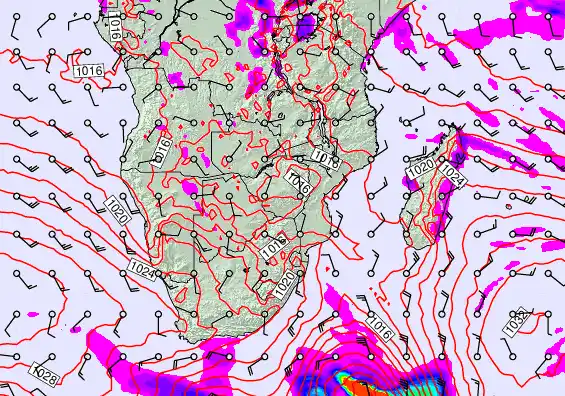 South Africa forecast chart for Tuesday, September 23rd, 2025 at 6:00 AM