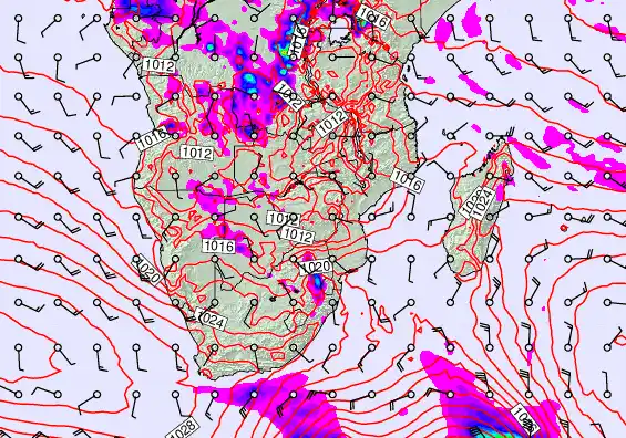 South Africa forecast chart for Tuesday, September 23rd, 2025 at 6:00 PM