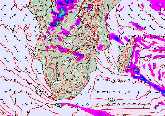 South Africa forecast chart for Friday, September 26th, 2025 at 6:00 AM