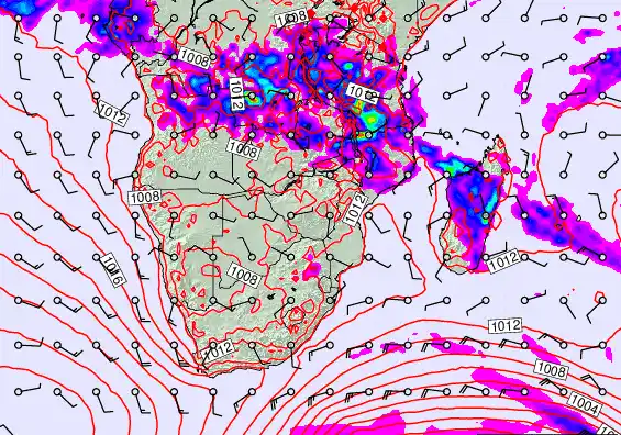 South Africa forecast chart for Friday, November 21st, 2025 at 12:00 PM