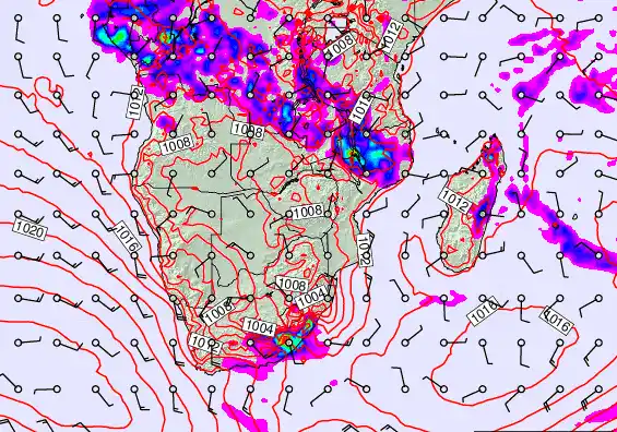 South Africa forecast chart for Sunday, November 23rd, 2025 at 12:00 PM