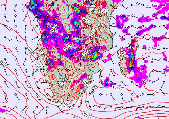 South Africa forecast chart for Tuesday, November 25th, 2025 at 6:00 PM