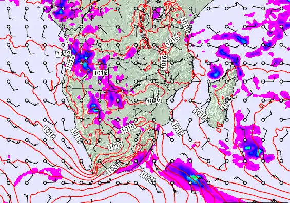 South Africa forecast chart for Thursday, November 27th, 2025 at 6:00 AM