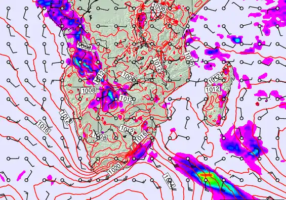 South Africa forecast chart for Thursday, November 27th, 2025 at 12:00 PM