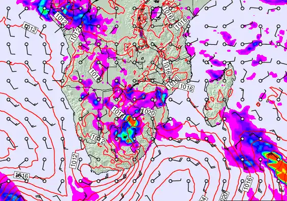 South Africa forecast chart for Friday, November 28th, 2025 at 6:00 AM