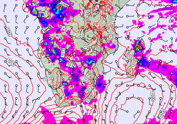 South Africa forecast chart for Saturday, November 29th, 2025 at 12:00 AM