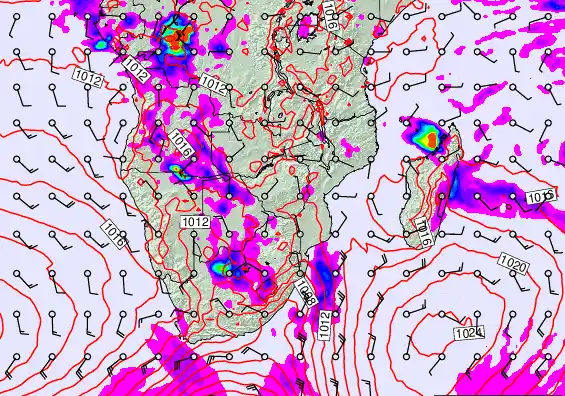 South Africa forecast chart for Saturday, November 29th, 2025 at 6:00 AM