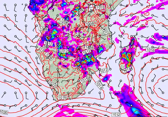 South Africa forecast chart for Sunday, November 30th, 2025 at 6:00 PM