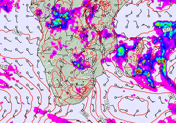 South Africa forecast chart for Thursday, January 22nd, 2026 at 6:00 AM