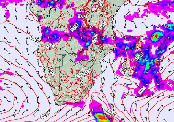South Africa forecast chart for Friday, January 23rd, 2026 at 12:00 AM