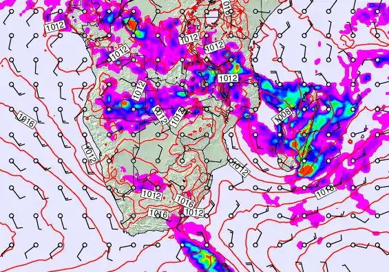 South Africa forecast chart for Tuesday, January 27th, 2026 at 12:00 AM