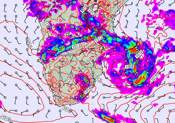 South Africa forecast chart for Wednesday, January 28th, 2026 at 6:00 PM