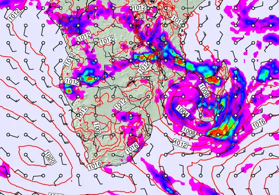 South Africa forecast chart for Thursday, January 29th, 2026 at 12:00 AM