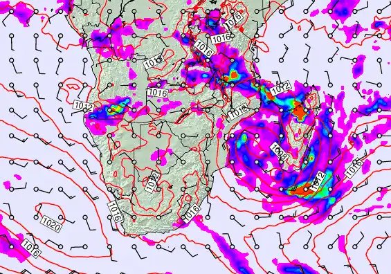 South Africa forecast chart for Thursday, January 29th, 2026 at 6:00 AM