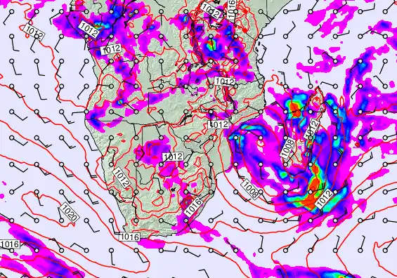 South Africa forecast chart for Friday, January 30th, 2026 at 12:00 AM