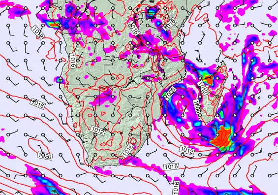South Africa forecast chart for Friday, January 30th, 2026 at 6:00 AM