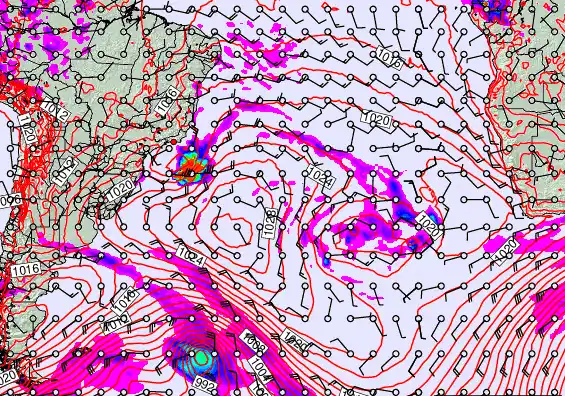 South Atlantic forecast chart for Wednesday, September 17th, 2025 at 12:00 PM