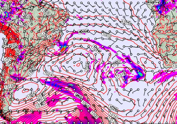 South Atlantic forecast chart for Thursday, September 18th, 2025 at 12:00 AM