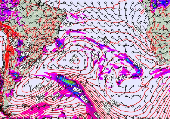South Atlantic forecast chart for Thursday, September 18th, 2025 at 6:00 AM