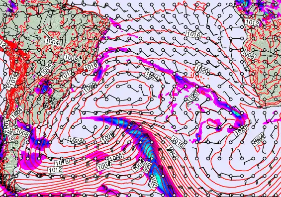 South Atlantic forecast chart for Thursday, September 18th, 2025 at 6:00 PM