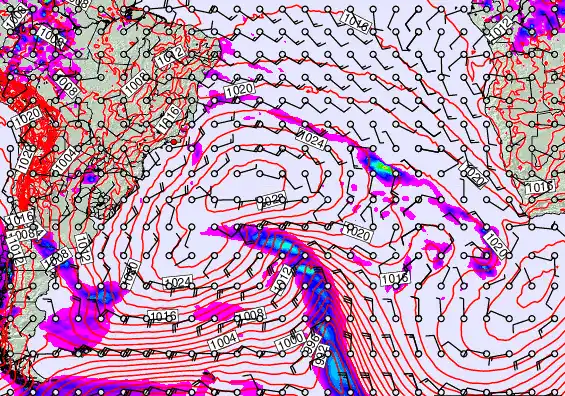 South Atlantic forecast chart for Friday, September 19th, 2025 at 12:00 AM