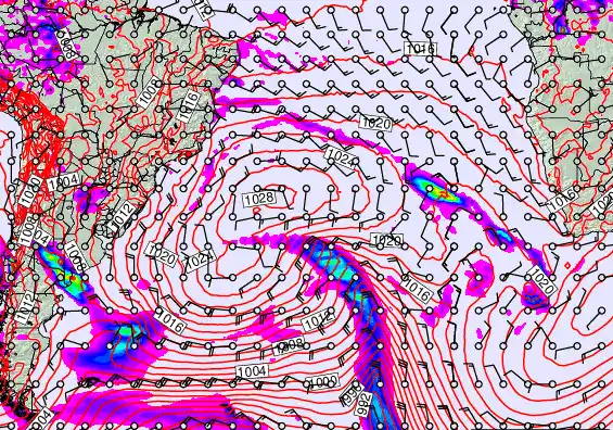 South Atlantic forecast chart for Friday, September 19th, 2025 at 6:00 AM