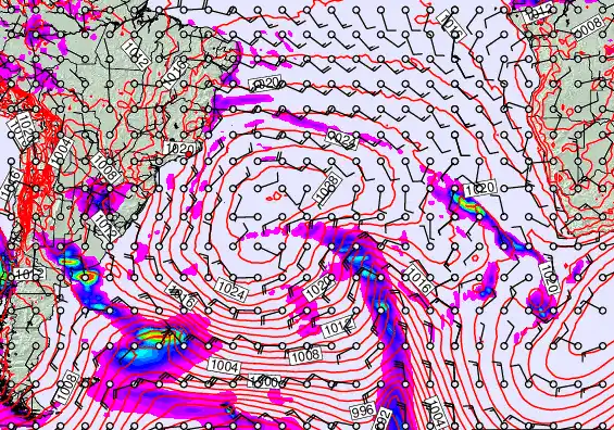 South Atlantic forecast chart for Friday, September 19th, 2025 at 12:00 PM